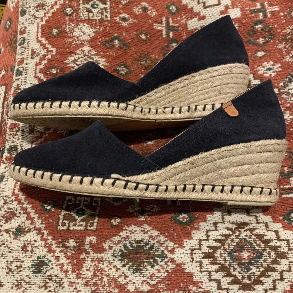Verbenas Carmen Navy Suede Espadrille Flats